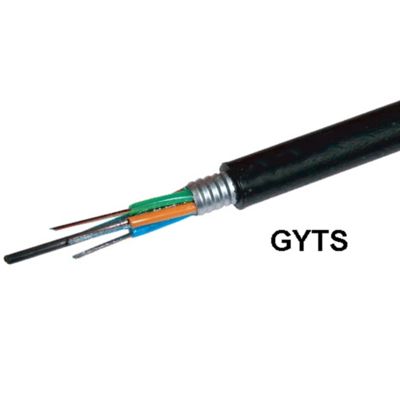 Reliable GYTS Fiber Optic Cable 24 Core Armored Design with Steel Tape and PE Jacket for Outdoor Networks
