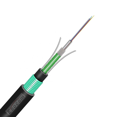 GYXTW كابل ألياف ضوئية مرسوحة ذات وضع واحد من 2 إلى 12 قاعدة فولاذية مع G652D PE للاتصالات LAN
