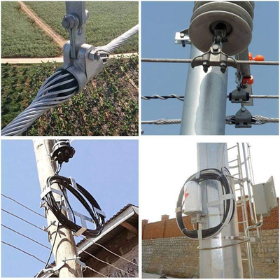 كابل الألياف الضوئية OPGW 2-288core 24B1-50 القسم العرضي للأسلاك الكهربائية الأرضية برج مركب