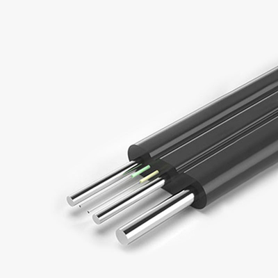 كابل إسقاط FTTH خارجي GJYXCH 1 Core Fiber Optic Cable G657A1 مع عضو قوة فولاذي