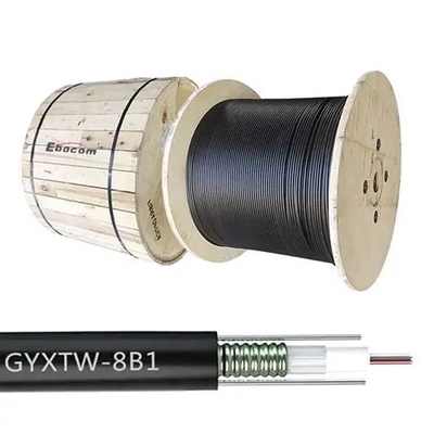 كابل ضوئي GYXTW مدرع 4-12 Core G 652D وضع واحد FRP قوة مقاومة للماء للأنابيب مدفونة