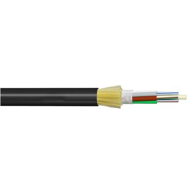 كابل ألياف ضوئية ذاتي الدعم بالكامل مع غلاف واحد ADSS 24 Core - غلاف PE أسود للتركيب الهوائي طويل المدى