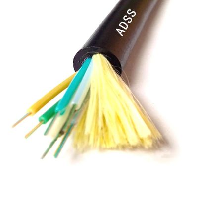 كابل ألياف ضوئية ADSS 48 Core G652D أحادي الوضع لـ 100 متر مسافة | خيارات غلاف واحد ومزدوج