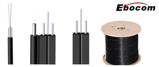 كابل إسقاط خارجي بدون معدن GJYXFCH 1-4 Core G652D G657A1 G657A2 للاتصالات FTTH
